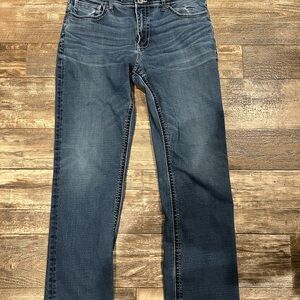 BKE Men's Dark Blue Straight Jeans